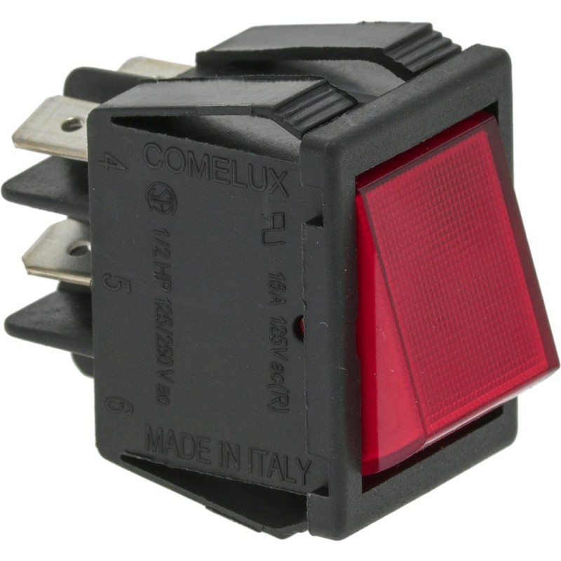 BIPOLAR SWITCH RED 16A 250V