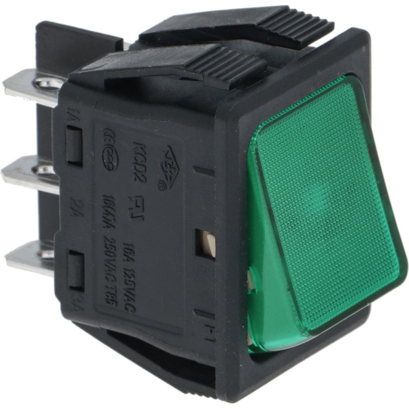 PULSANTE BIPOLARE VERDE 16A 250V