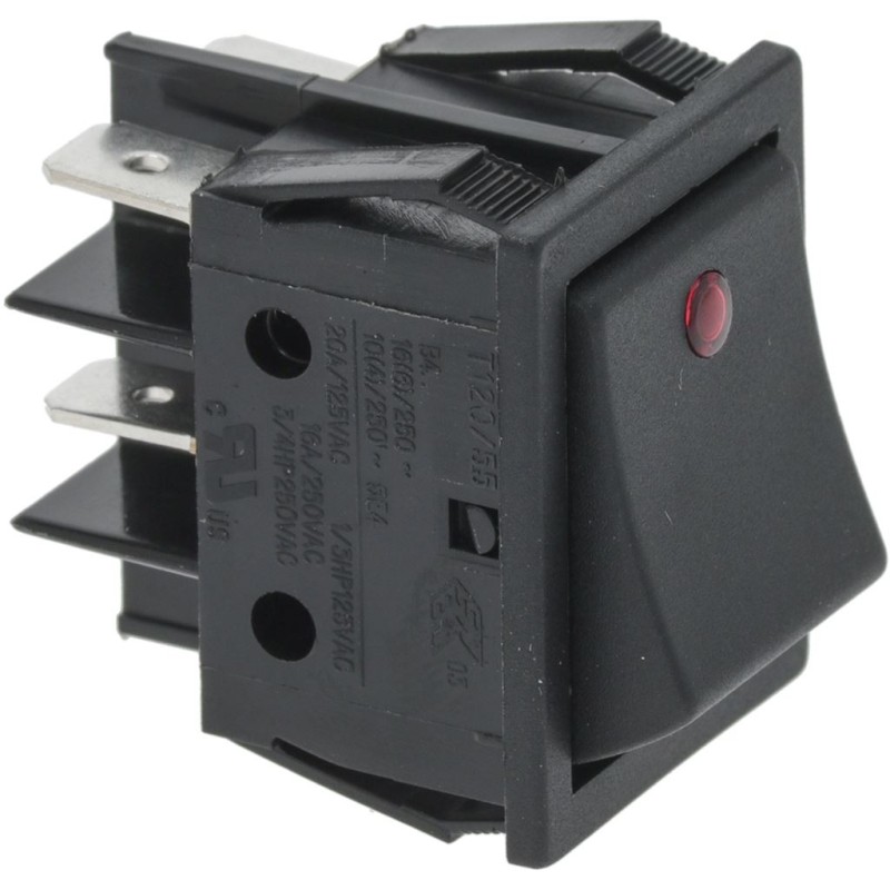 BIPOLAR SWITCH BLACK 16A 250V