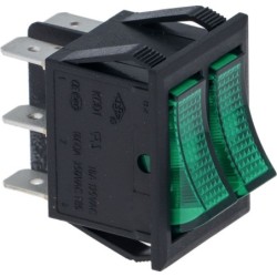 GREEN DOUBLE SWITCH 16A 250V