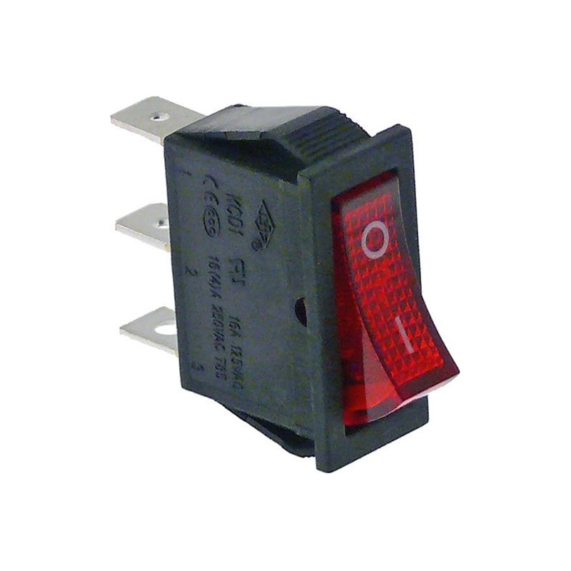 SWITCH 1POLE RED 16A 250V