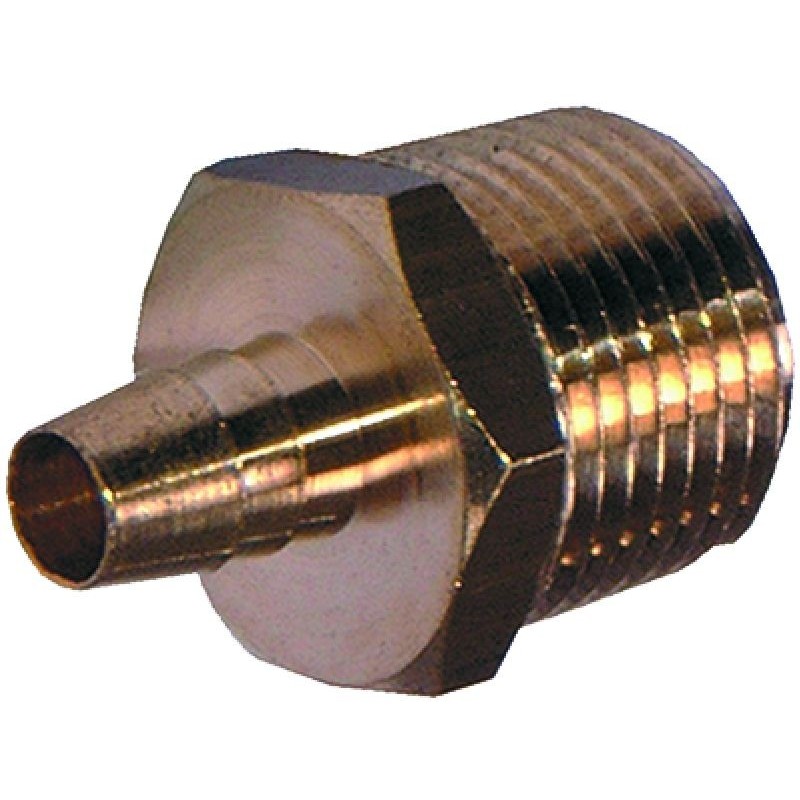 HOSE END FITTING  14M  4 BRASS