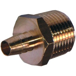 HOSE END FITTING  38M  6 BRASS