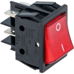 SWITCH DOUBLE POLE RED 16A 250V