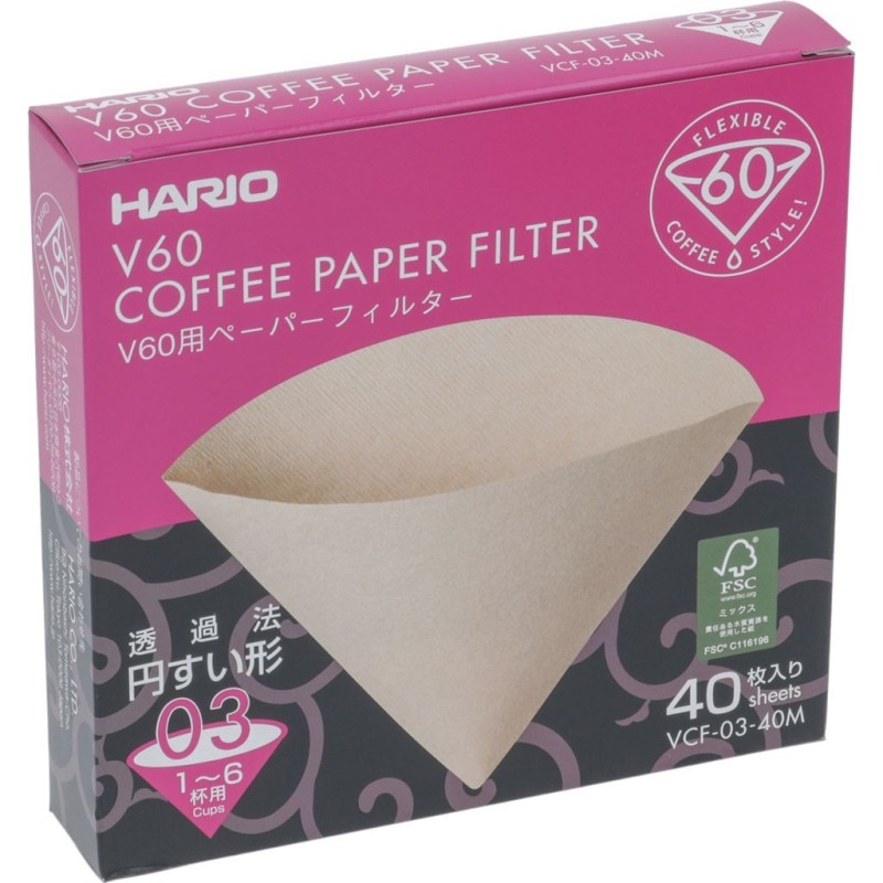 CONE FILTERS HARIO 16 CUPS 40 PCS