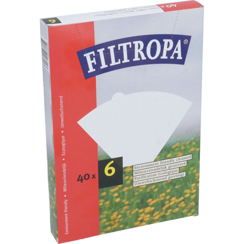 FILTROPA BLEACHED PAPER FILTERS 6 40