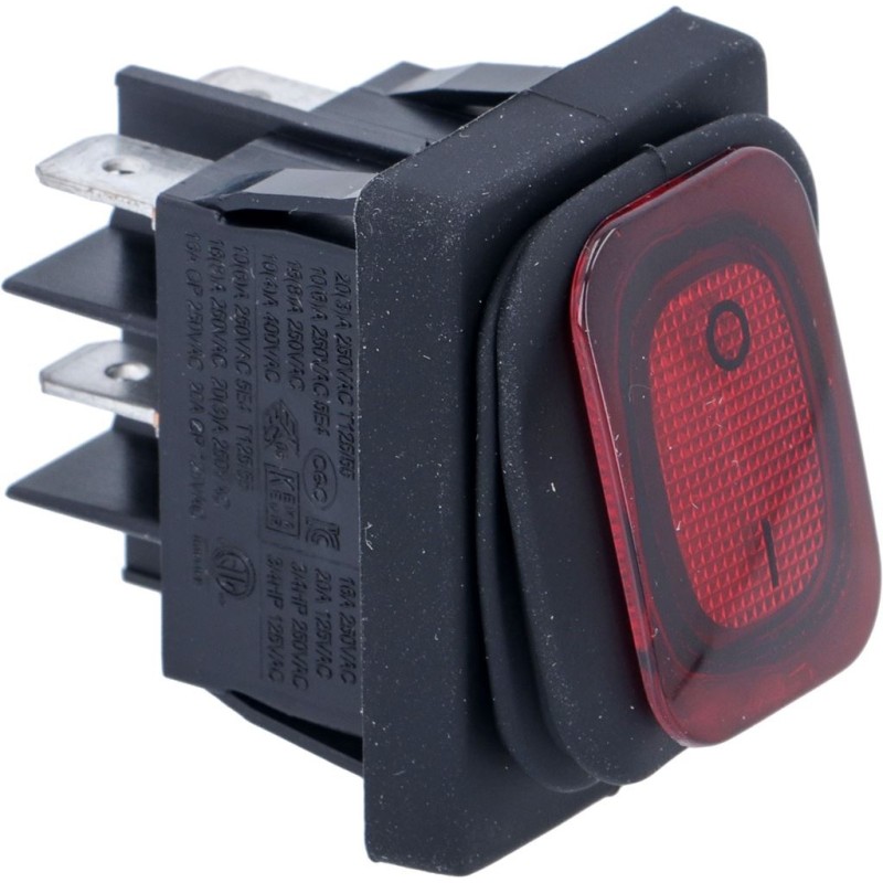 BIPOLAR SWITCH RED 16A 250V