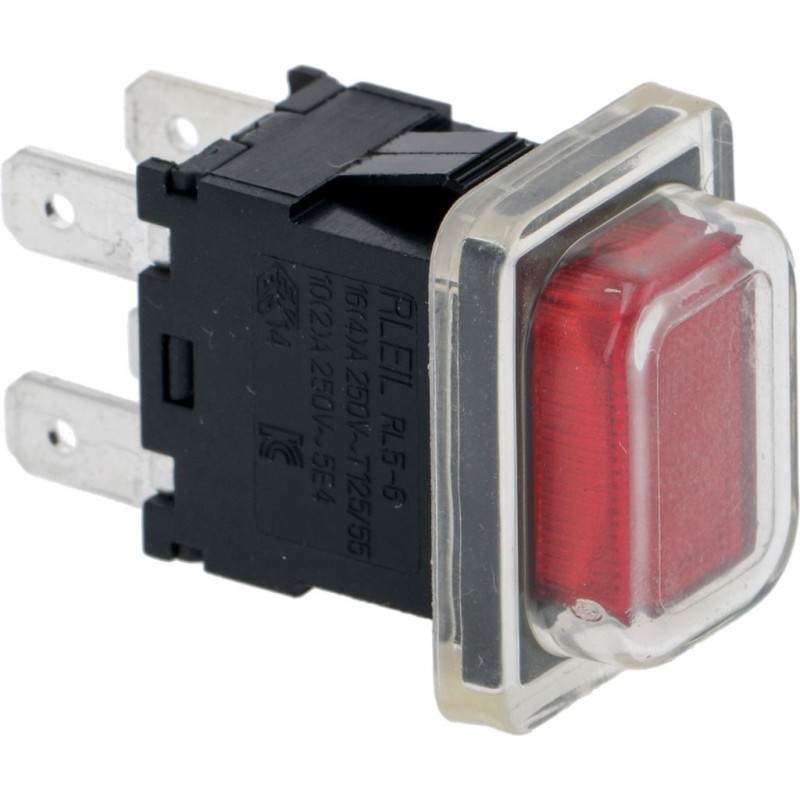 RED BIPOLAR SWITCH 16A 250V