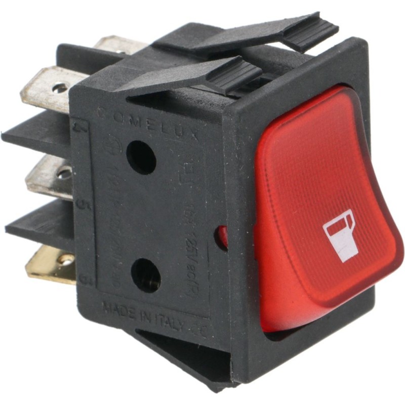 RED BIPOLAR SWITCH 16A 250V