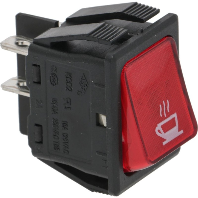 RED BIPOLAR SWITCH 16A 250V