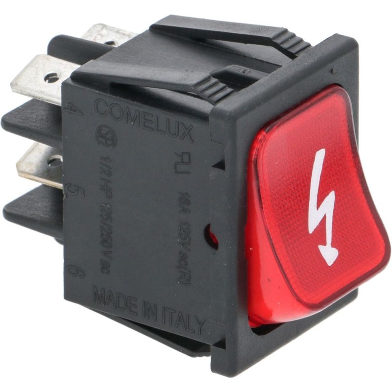 RED BIPOLAR SWITCH 16A 250V