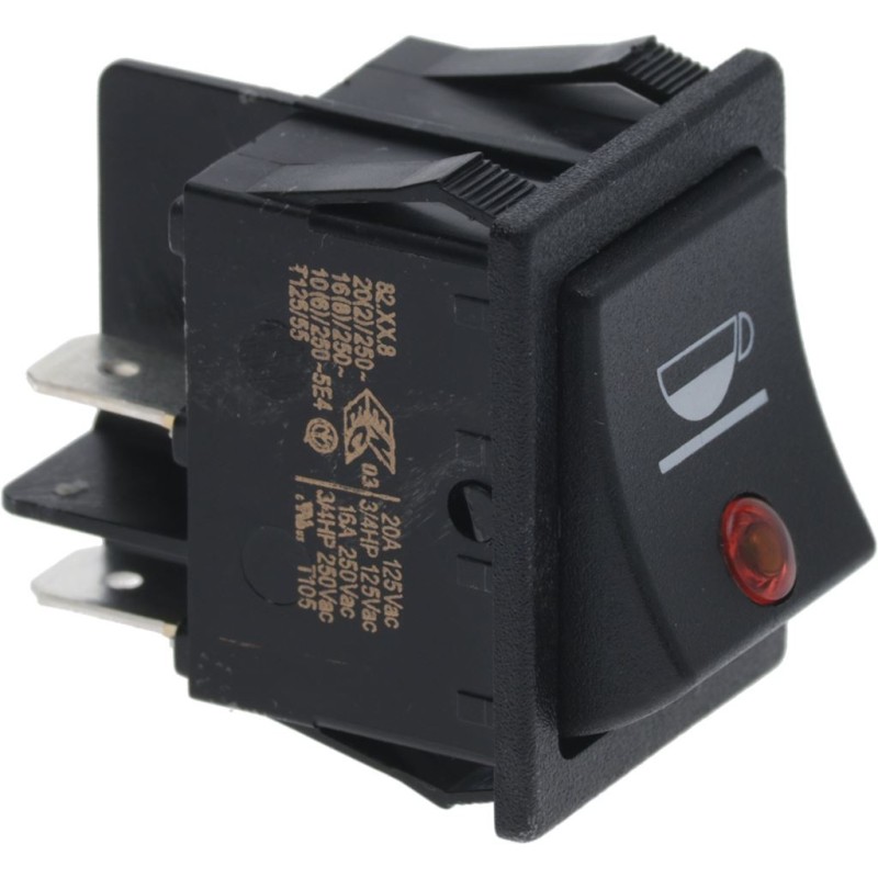 BIPOLAR SWITCH BLACK 16A 250V