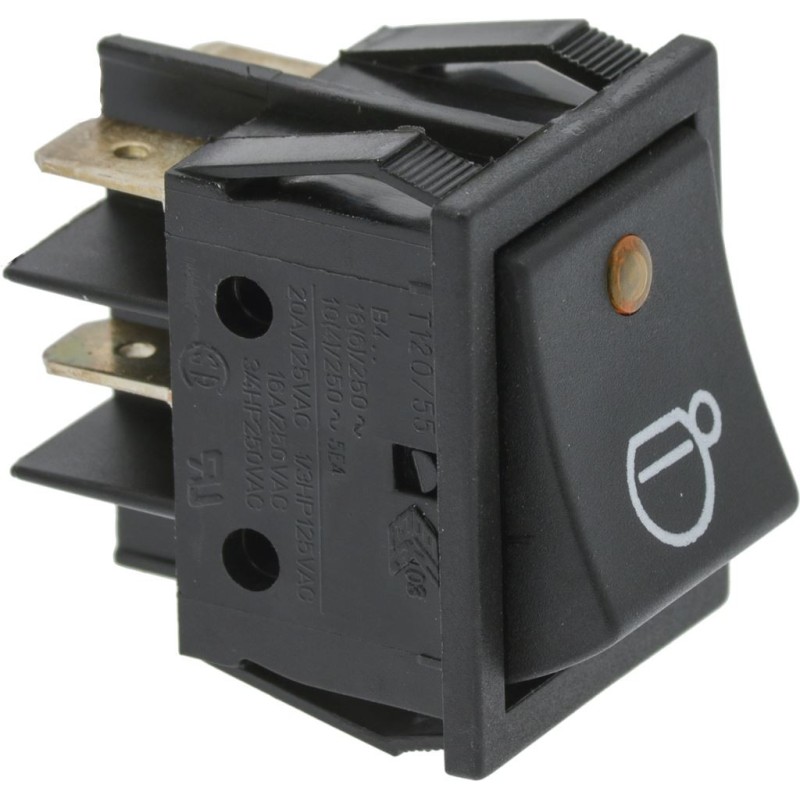 BIPOLAR SWITCH BLACK 16A 250V