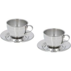 SET 2 CAPPUCCINO CUPS STEEL...