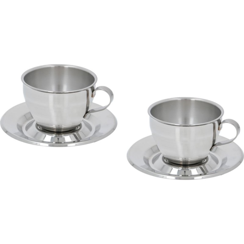 SET 2 CAPPUCCINO CUPS STEEL MOTTA