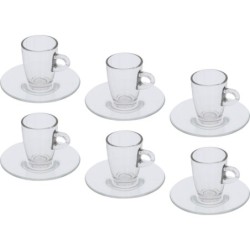 SET OF 6 GLASS COFFEE CUPS